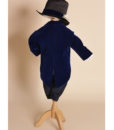 .Costum din catifea Little Dandy de ocazie, cu joben si redingota, bleumarin (0-3-3-6 luni)-5