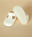 Pantofiori unisex bebe din piele ecologicacu gaurele, albi, Baypods UK (16-17-18)-2