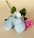Pantofiori bebe Strumf, bleu cu catarama, piele ecologica, Baypods UK (16-17-18)-01