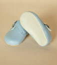 Pantofiori bebe Strumf, bleu cu catarama, piele ecologica, Baypods UK (16-17-18)-04
