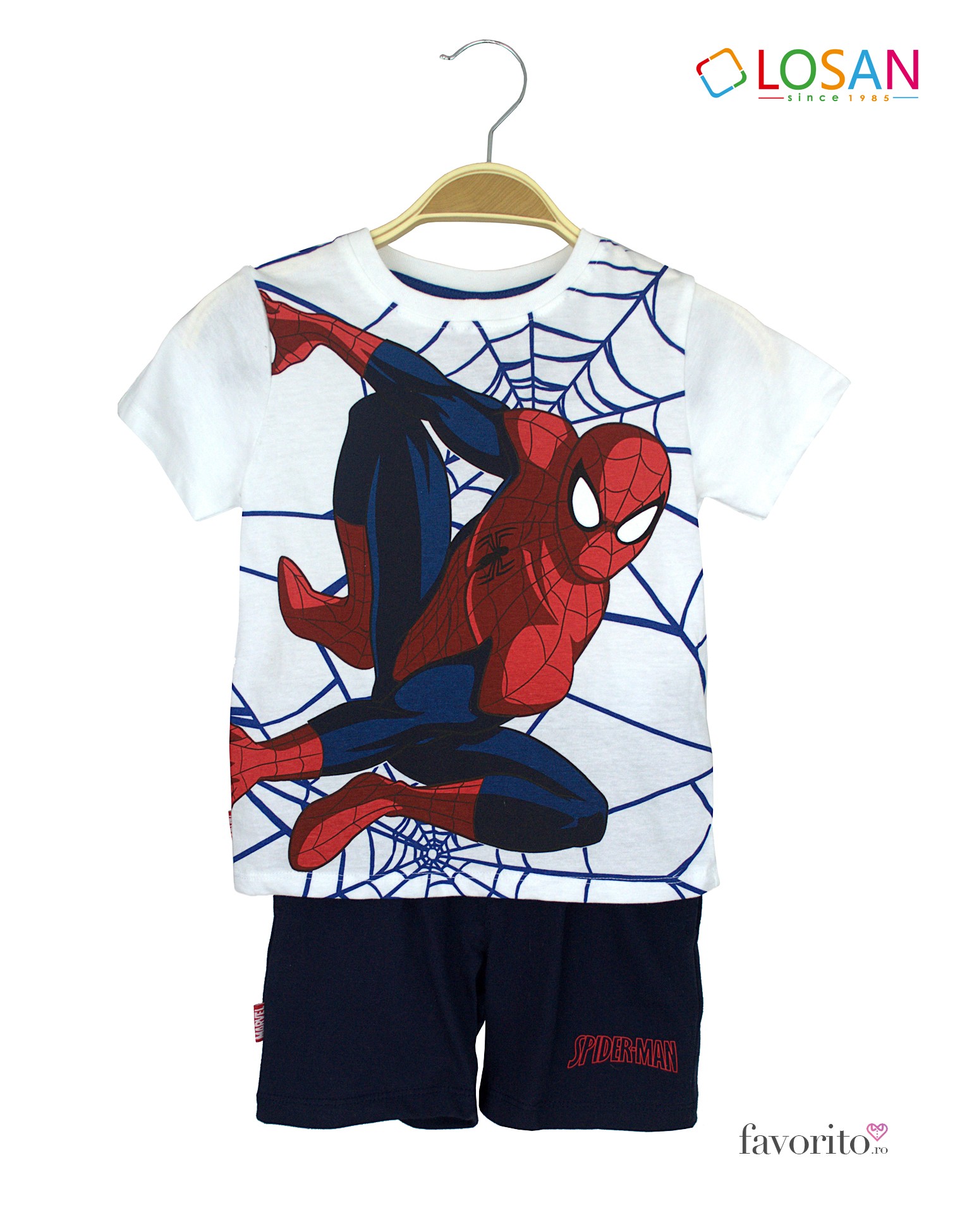 stack navigation Investigation Set MARVEL baieti, tricou si bermude, Spiderman,LOSAN (2-7 ani) – Favorito